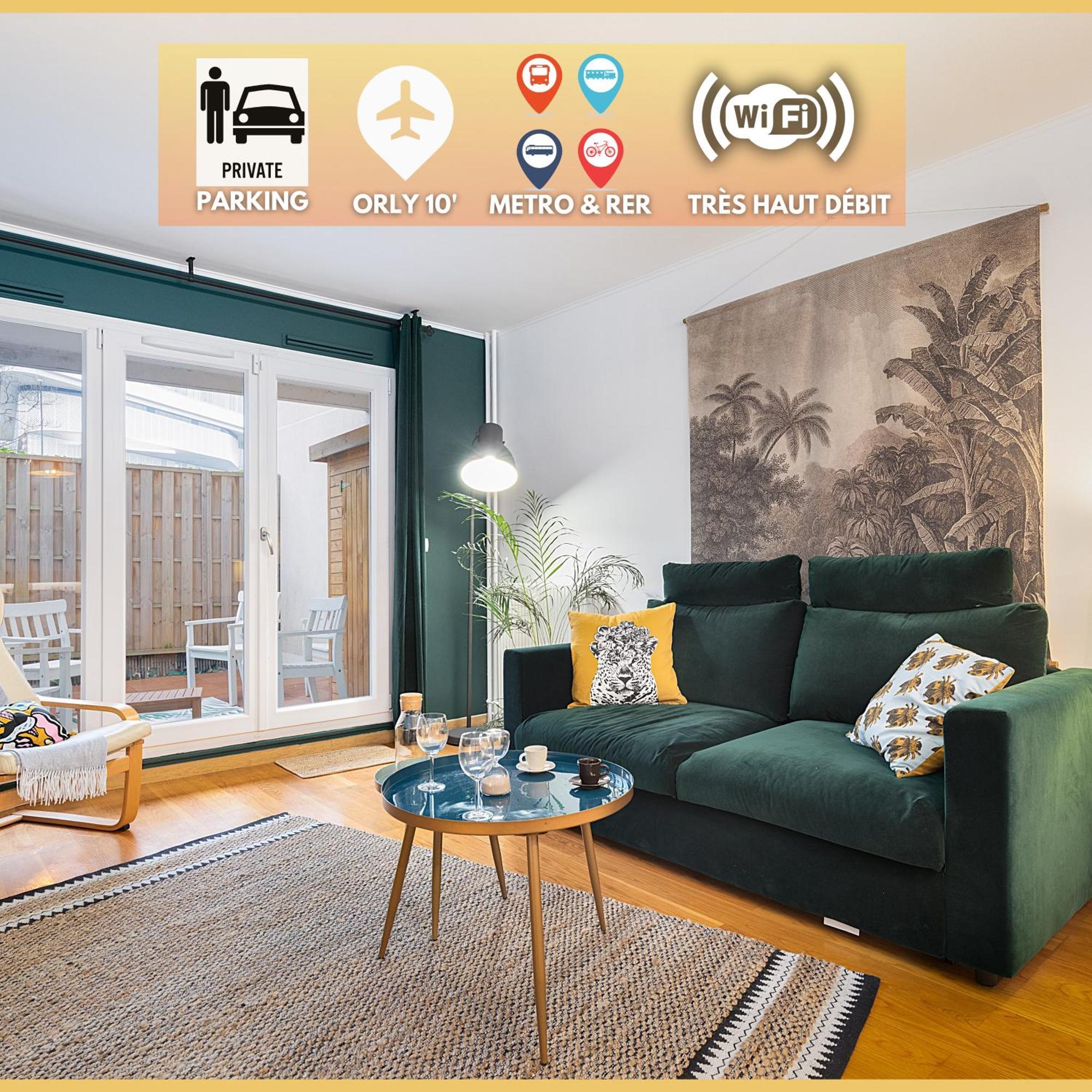 Cosy'N Paris - Parking Secure - Metro 14 - Wifi - Terrace - Premium Bedding Lägenhet Gentilly Exteriör bild