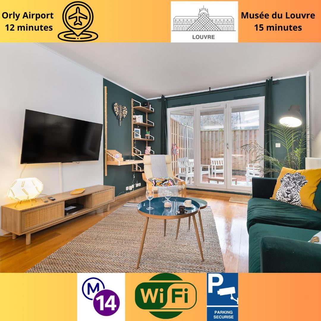 Cosy'N Paris - Parking Secure - Metro 14 - Wifi - Terrace - Premium Bedding Lägenhet Gentilly Exteriör bild
